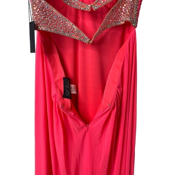 La Femme Strapless Sweetheart Sequin Prom Dress Bright Pink Size 6 - Picture 8 of 10